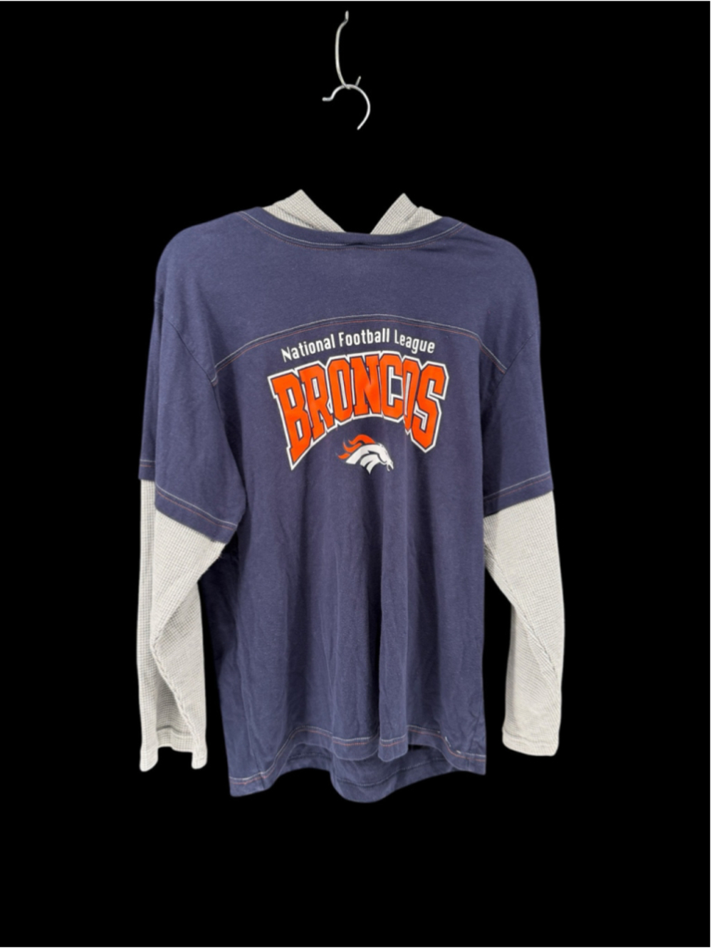 Men's NFL Team Apparel Denver Broncos Hoodie XXL Blue Grey